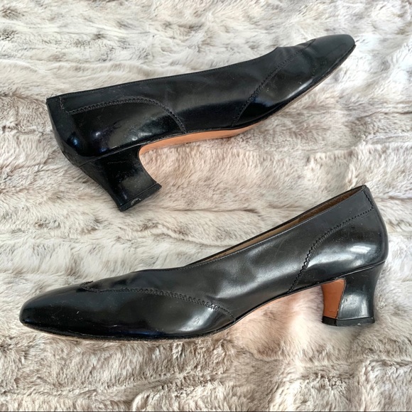 Salvatore Ferragamo Black Point Toe Kitten Heels - Picture 10 of 15